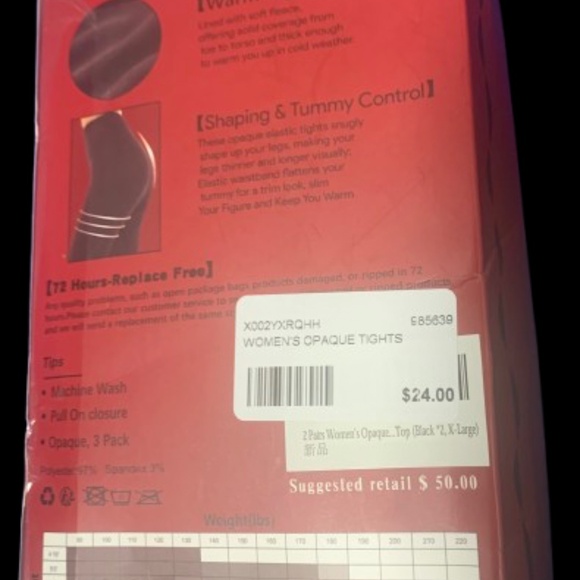 Slimming Tights High Waist Tights Control Top Pantyhose 3 pairs Black New - Picture 3 of 4